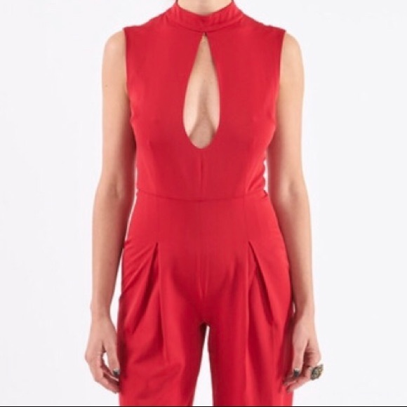 Sold Rachel Antonoff RED JUMPSUIT disco plunge - Picture 3 of 8